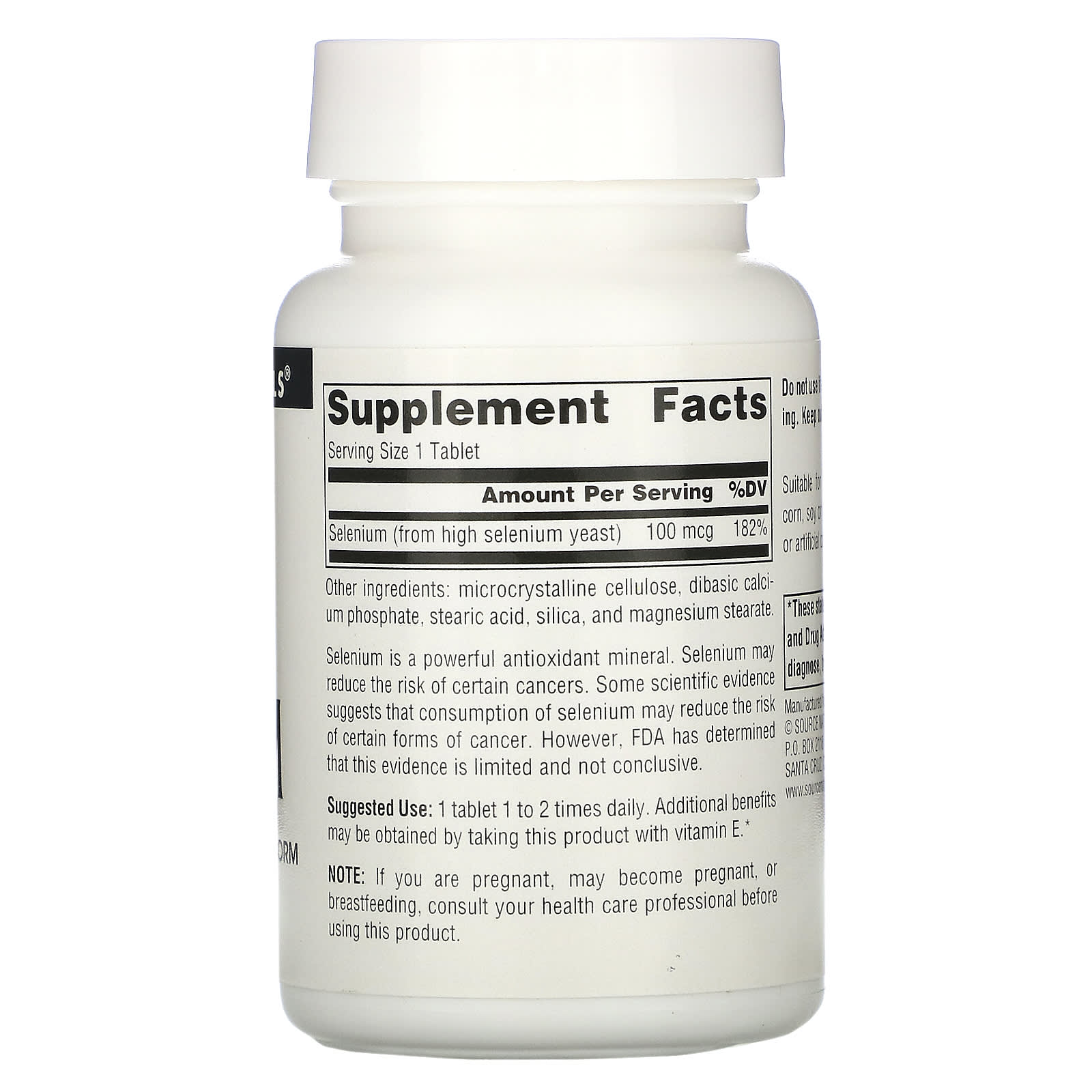 Source Naturals, Selenium 100 Mcg, 250 Tablets UPC 021078003250 | Hilife Vitamins