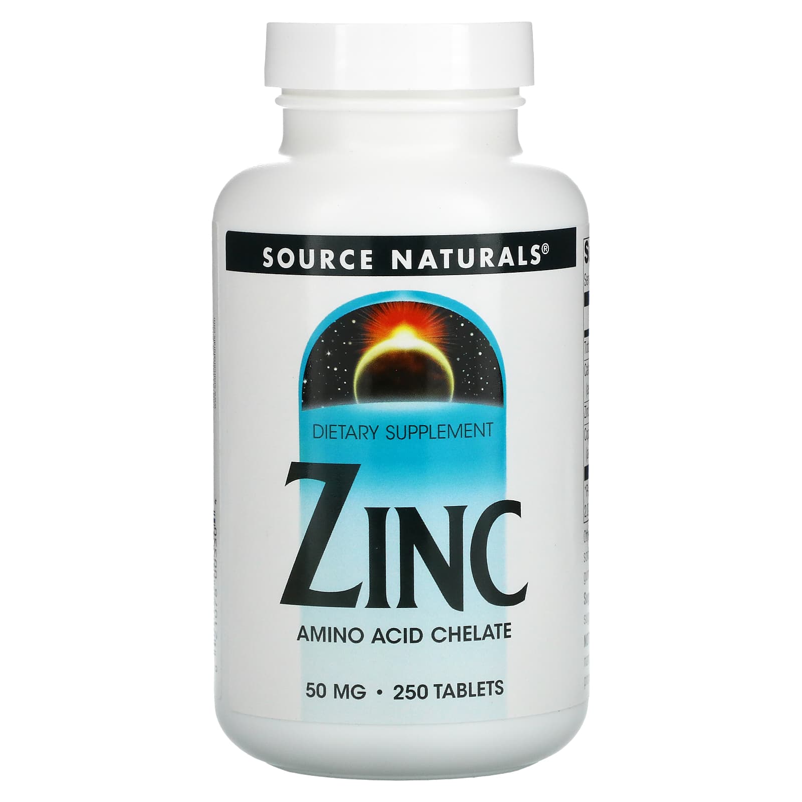 Source Naturals, Zinc 50 mg, 250 Tablets UPC 021078003304 | HiLife Vitamins