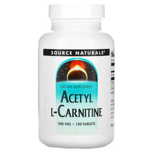 Source Naturals, Acetyl L-Carnitine 500 mg, 120 Tablets - 021078003311 | Hilife Vitamins