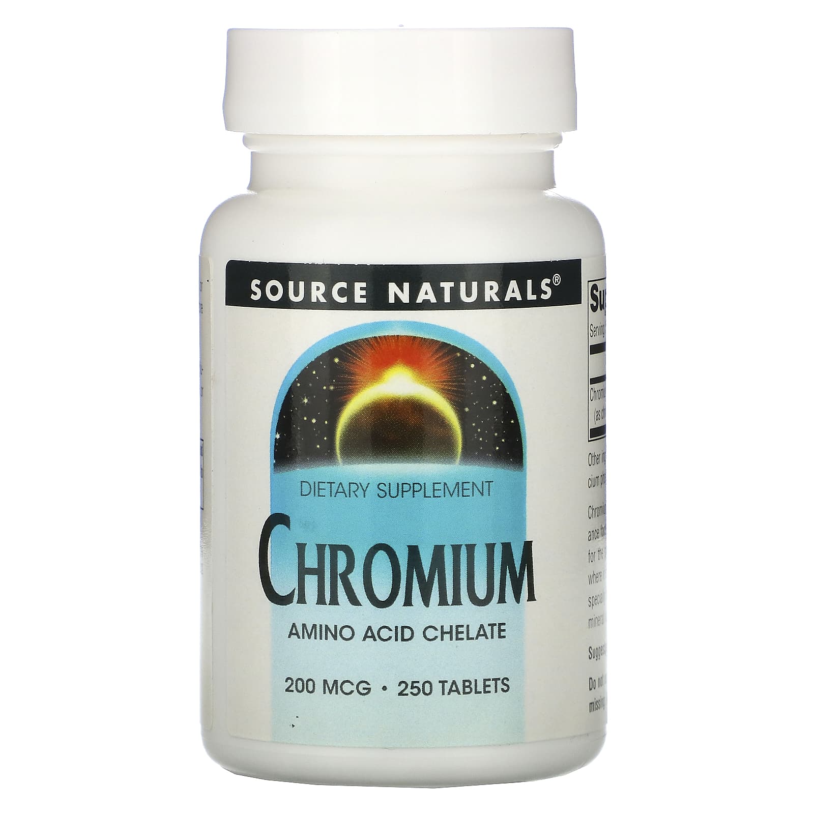 Source Naturals, Chromium 200 mcg, 250 Tablets UPC 021078003366 | Hilife Vitamins