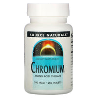 Source Naturals, Chromium 200 mcg, 250 Tablets UPC 021078003366 | Hilife Vitamins