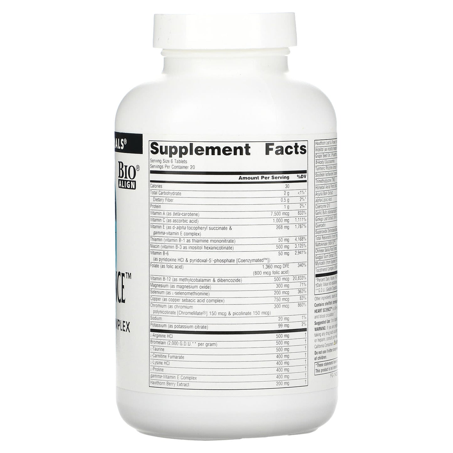 Source Naturals, Heart Science, 120 Tablets UPC 021078003410 | Hilife Vitamins