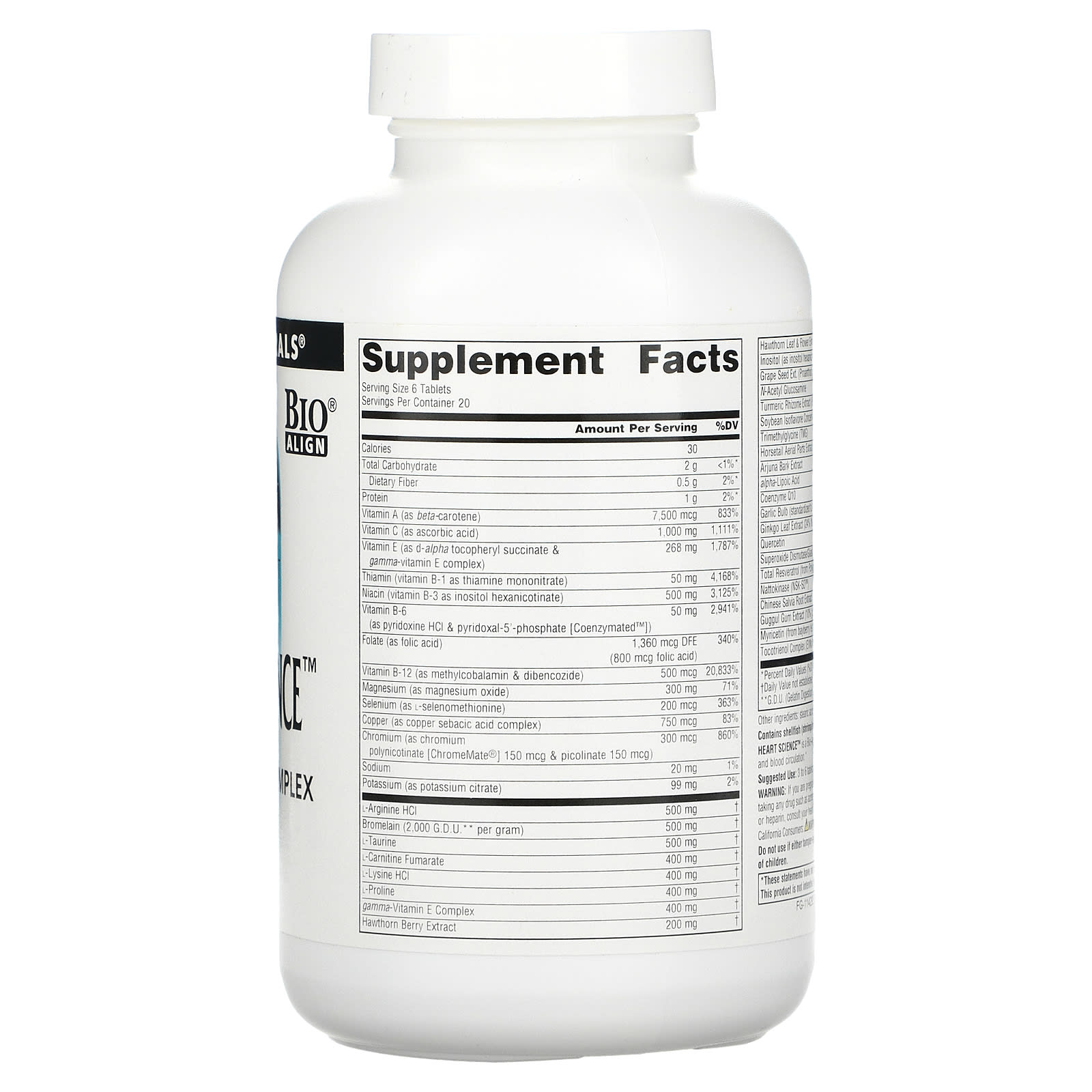 Source Naturals, Heart Science, 120 Tablets UPC 021078003410 | Hilife Vitamins