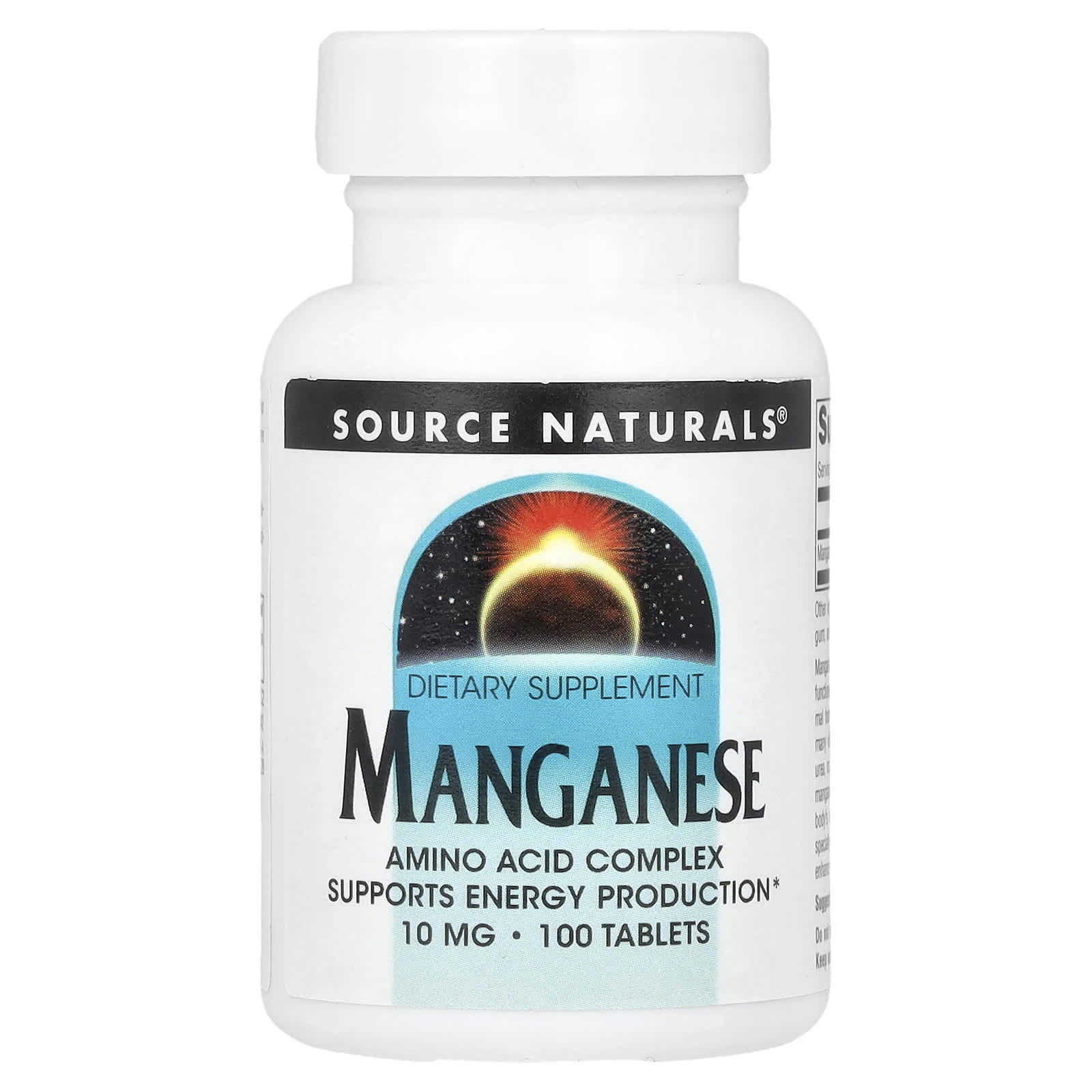 Source Naturals, Manganese 10 mg, 100 Tablets UPC 021078003427 | HiLife Vitamins