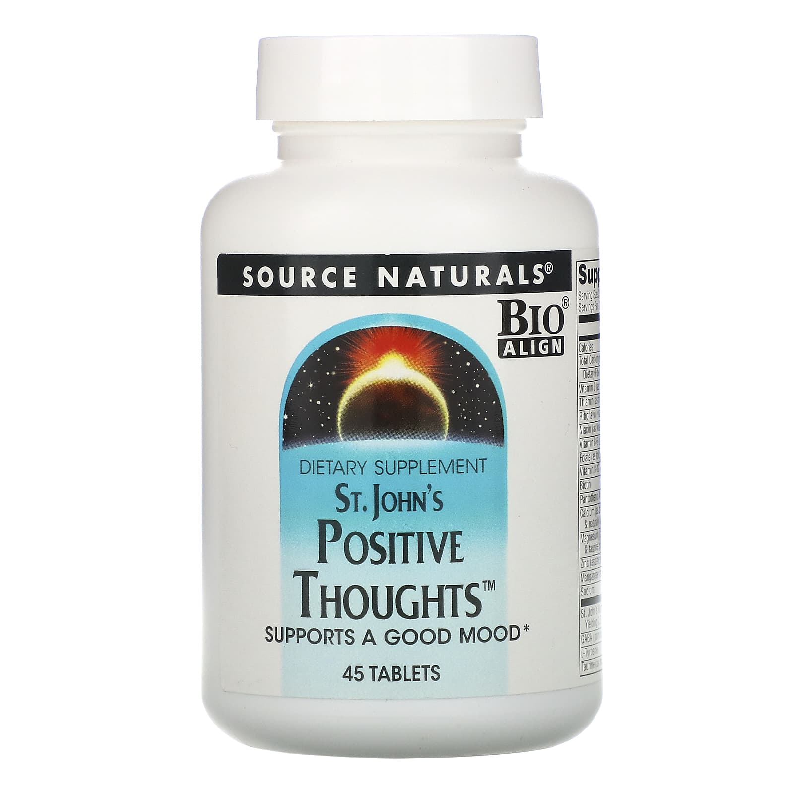 Source Naturals, St. John's Positive Thoughts™, 45 Tablets UPC 021078003489 | Hilife Vitamins