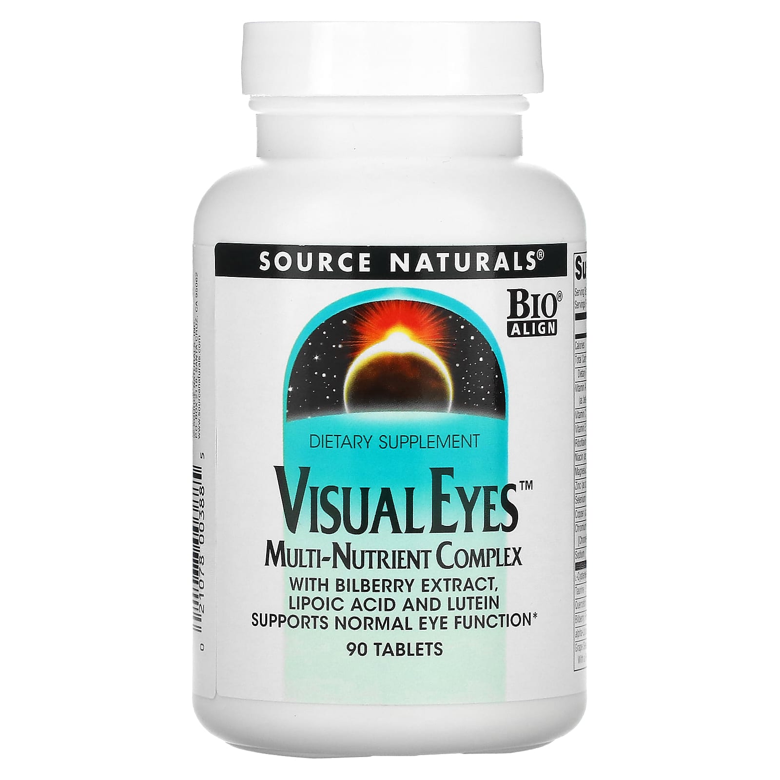 Source Naturals, Visual Eyes™, 90 Tablets UPC 021078003885 | Hilife Vitamins