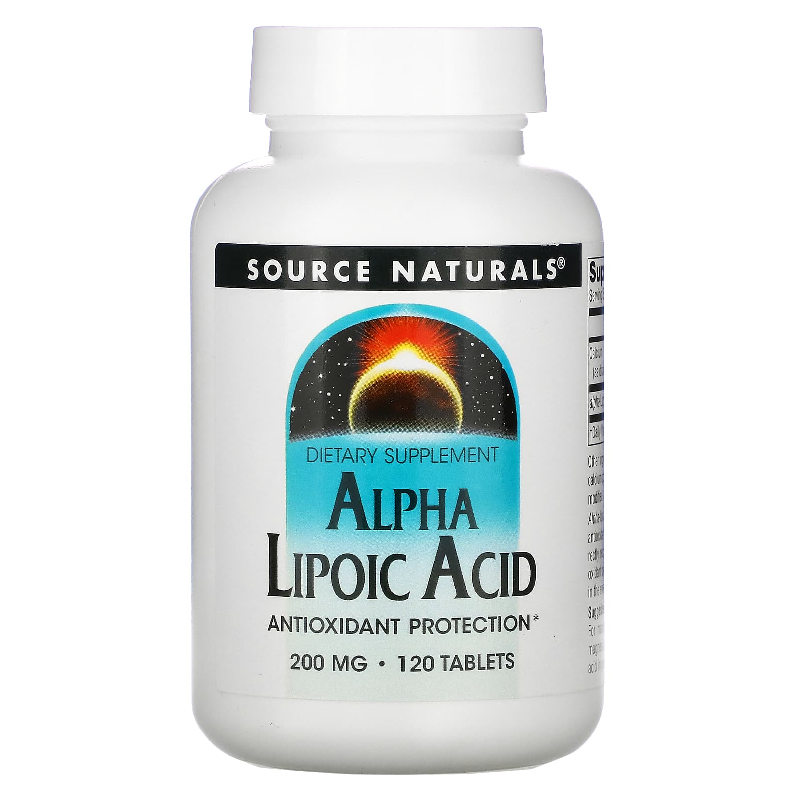 Source Naturals, Alpha Lipoic Acid 200 mg, 120 Tablets UPC 021078003960 | Hilife Vitamins