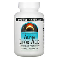 Source Naturals, Alpha Lipoic Acid 200 mg, 120 Tablets UPC 021078003960 | Hilife Vitamins