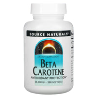 Source Naturals, Beta Carotene 25000 IU, 250 Softgels UPC 021078004042 | Hilife Vitamins