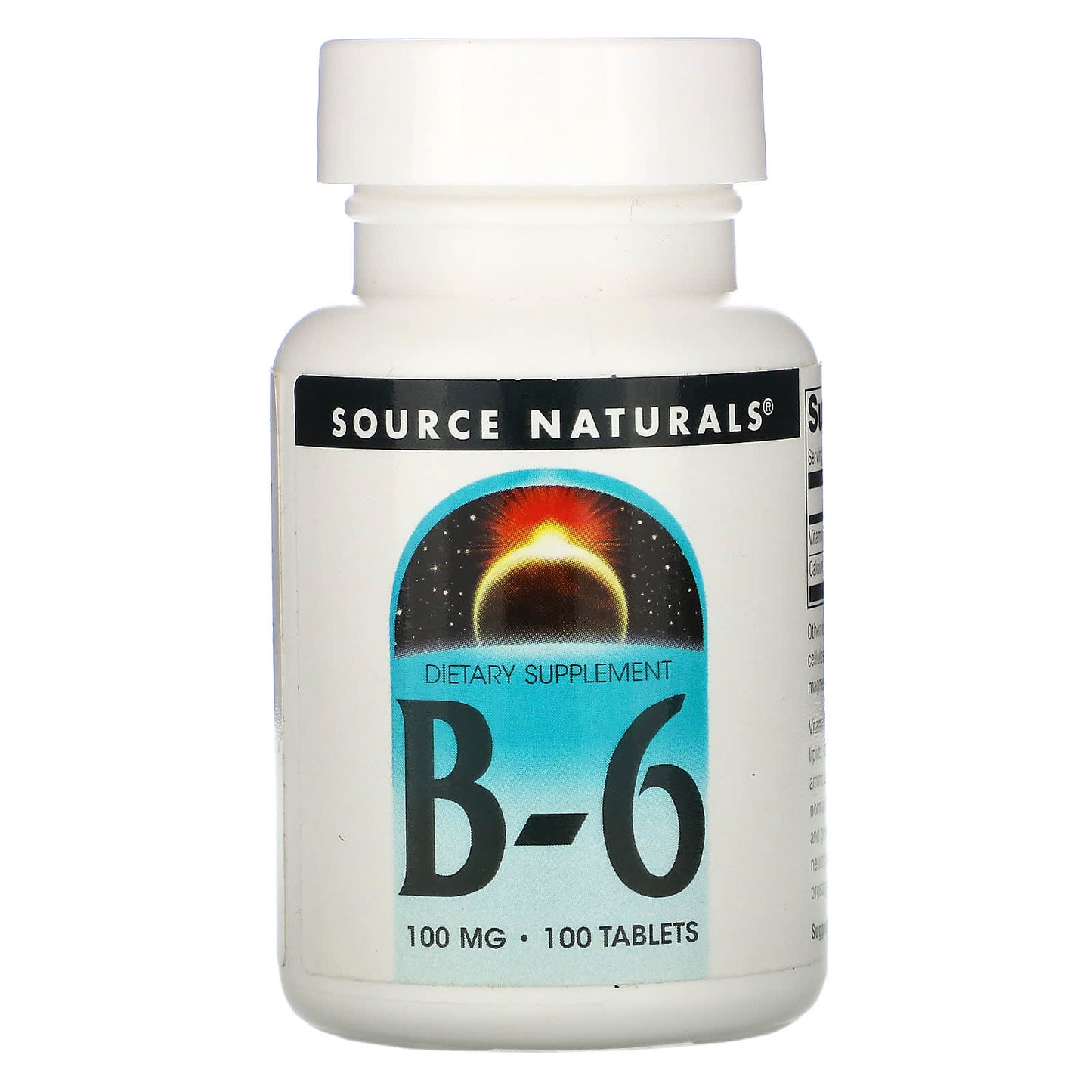 Source Naturals, Vitamin B-6 100 mg, 100 Tablets UPC 021078004134 | Hilife Vitamins