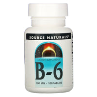 Source Naturals, Vitamin B-6 100 mg, 100 Tablets UPC 021078004134 | Hilife Vitamins