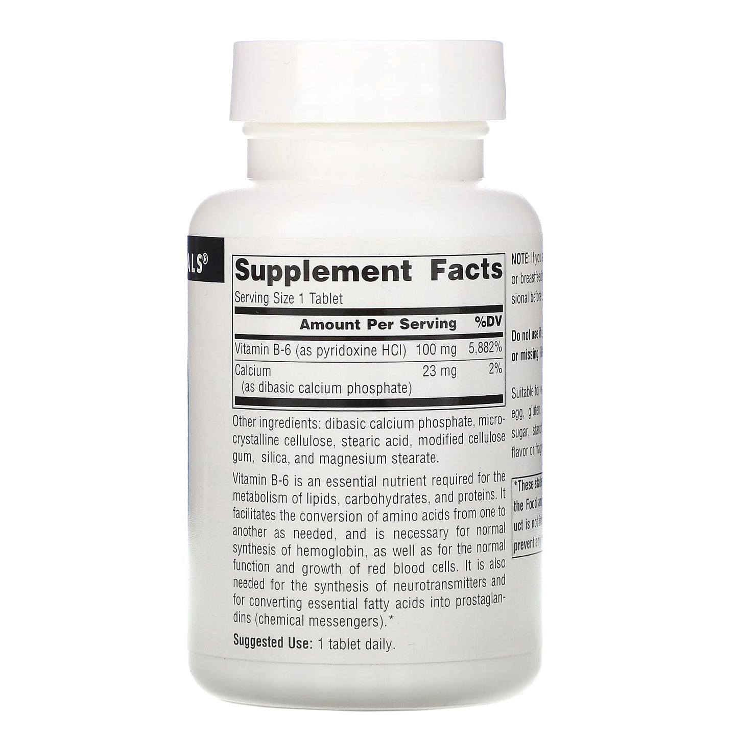 Source Naturals, Vitamin B-6 100 mg, 250 Tablets UPC 021078004141 | Hilife Vitamins