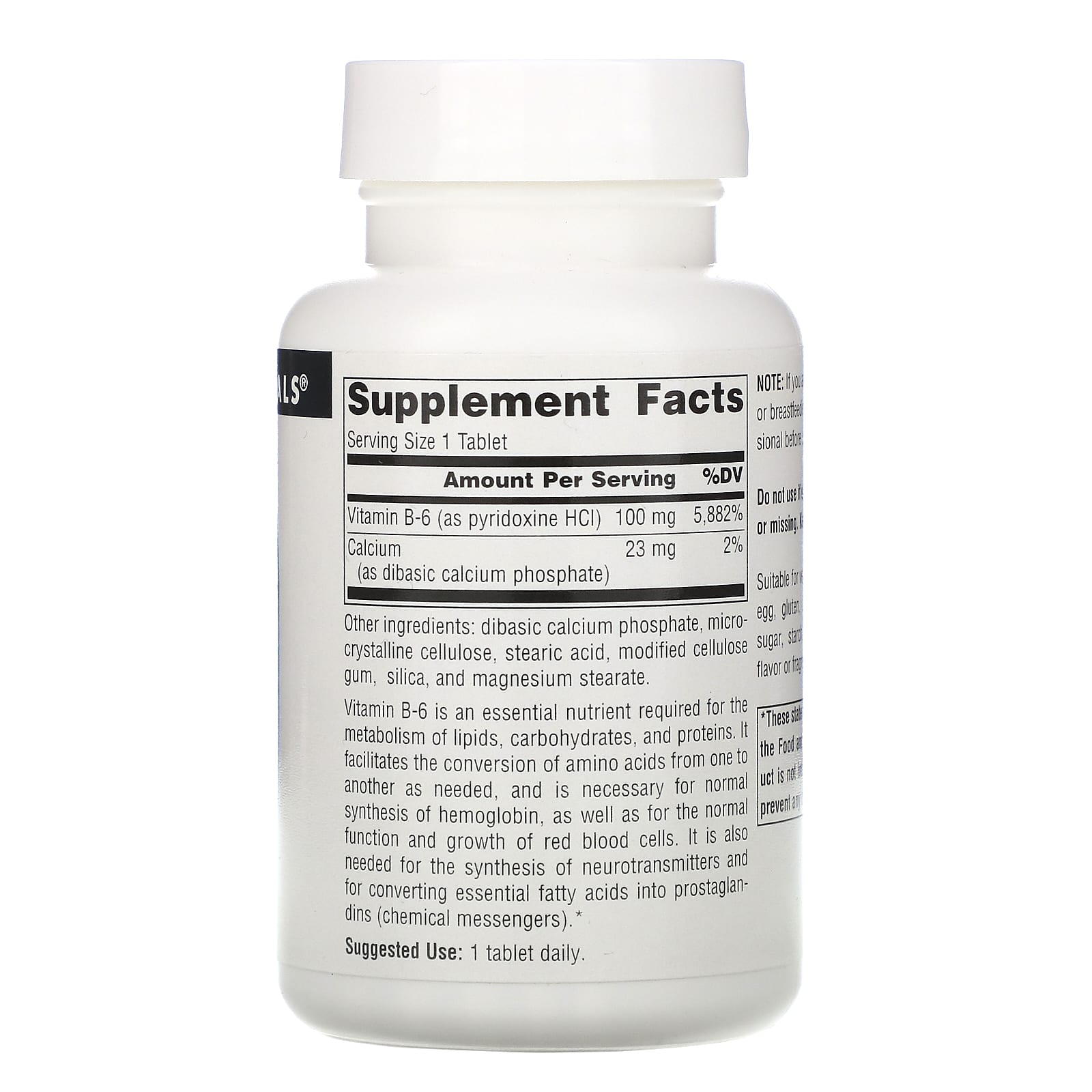 Source Naturals, Vitamin B-6 100 mg, 250 Tablets UPC 021078004141 | Hilife Vitamins