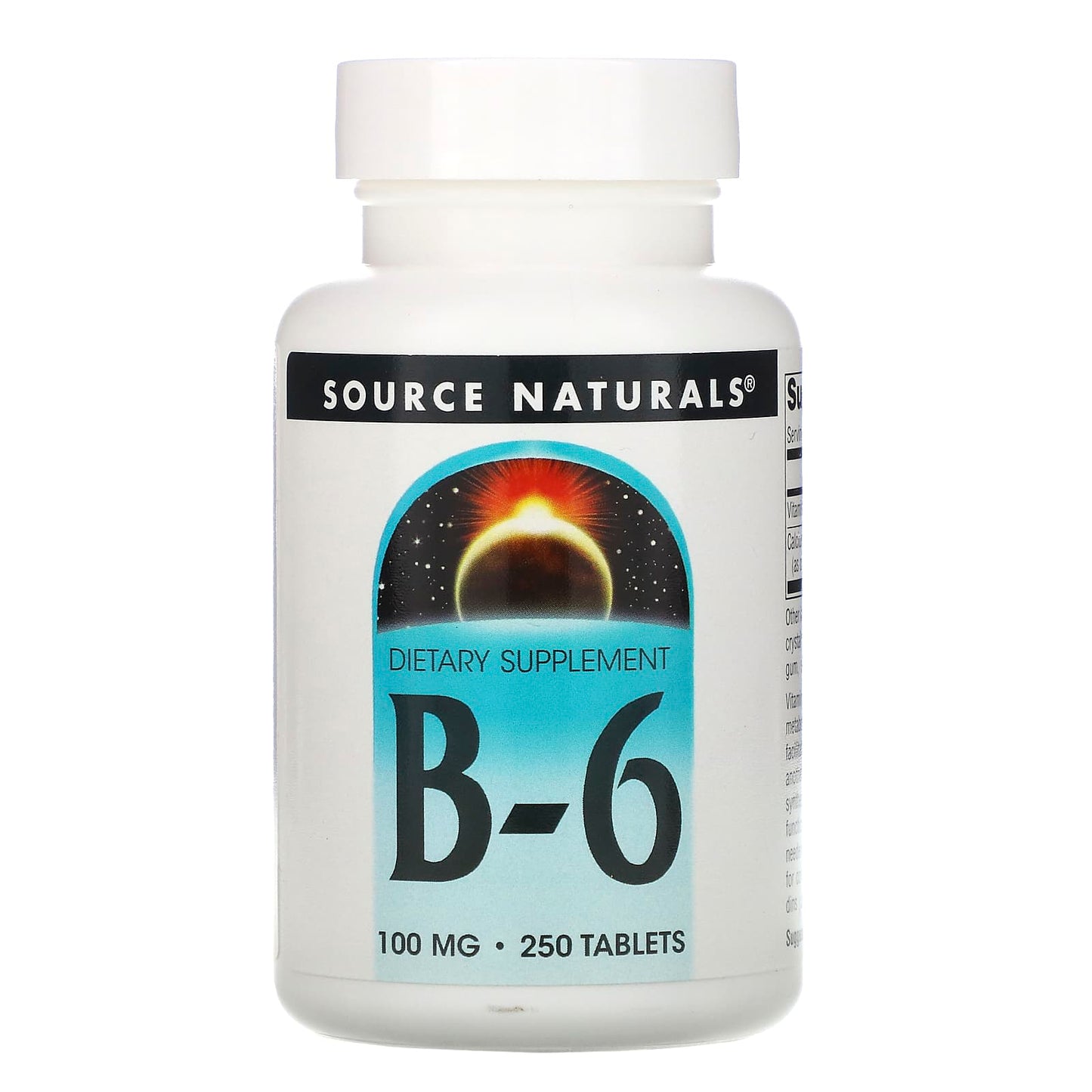 Source Naturals, Vitamin B-6 100 mg, 250 Tablets UPC 021078004141 | Hilife Vitamins