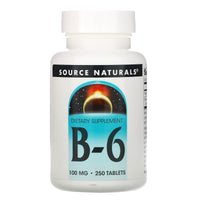Source Naturals, Vitamin B-6 100 mg, 250 Tablets UPC 021078004141 | Hilife Vitamins