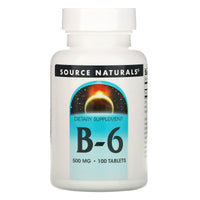 Source Naturals, Vitamin B-6 500 mg, 100 Tablets UPC 021078004165 | Hilife Vitamins