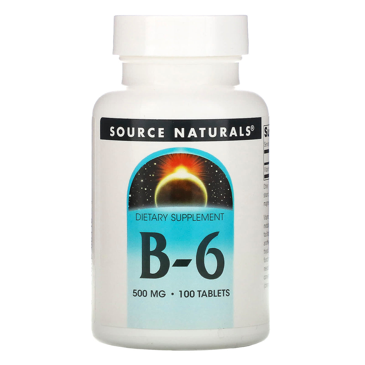 Source Naturals, Vitamin B-6 500 mg, 100 Tablets UPC 021078004165 | Hilife Vitamins