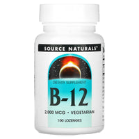 Source Naturals, Vitamin B-12 2000 Mcg, 100 lozenges UPC 021078004189 | Hilife Vitamins