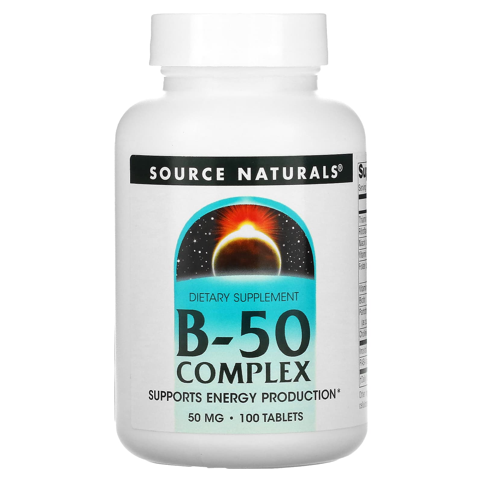 Source Naturals, Vitamin B-50 Complex 50 mg, 100 Tablets UPC 021078004219 | HiLife Vitamins