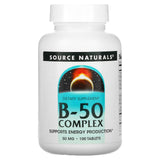 Source Naturals, Vitamin B-50 Complex 50 mg, 100 Tablets - 021078004219 | Hilife Vitamins
