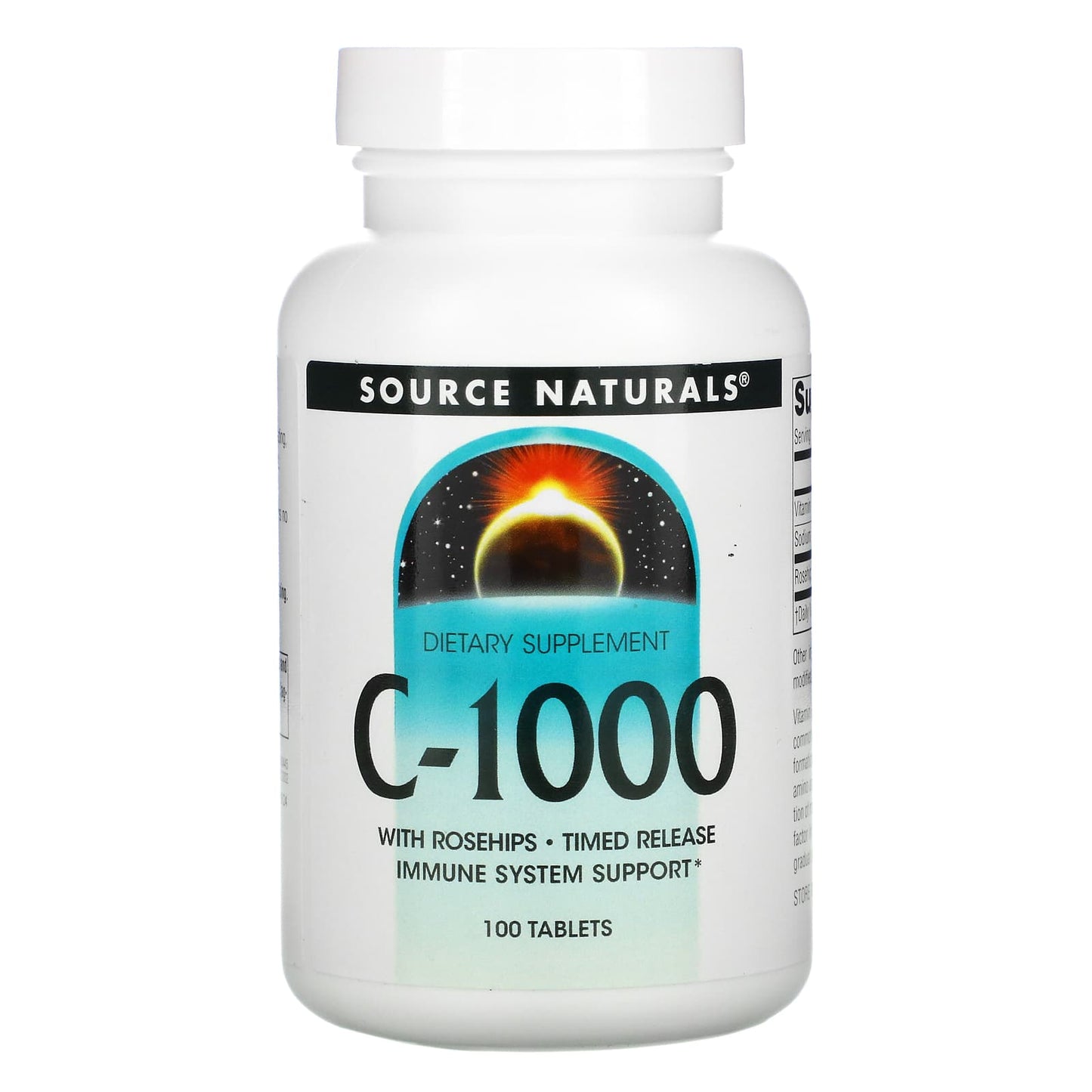 Source Naturals, C-1000 1000 mg, 100 Timed Release Tablets UPC 021078004455 | Hilife Vitamins