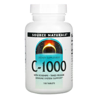 Source Naturals, C-1000 1000 mg, 100 Timed Release Tablets UPC 021078004455 | Hilife Vitamins
