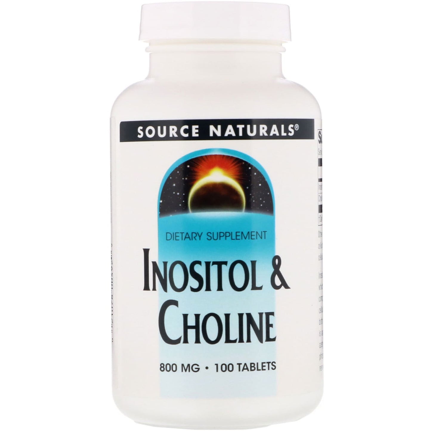 Source Naturals, Inositol & Choline 800 mg, 100 Tablets - 021078004929 | Hilife Vitamins