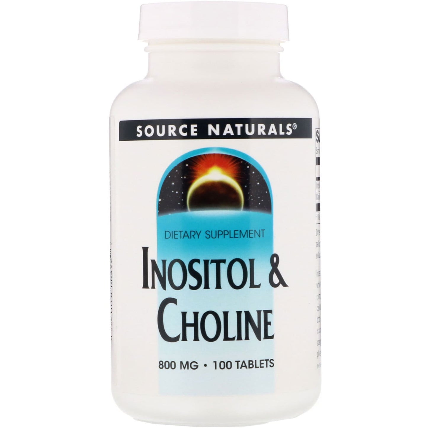 Source Naturals, Inositol & Choline 800 mg, 100 Tablets UPC 021078004929 | HiLife Vitamins