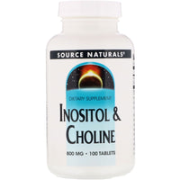 Source Naturals, Inositol & Choline 800 mg, 100 Tablets UPC 021078004929 | HiLife Vitamins