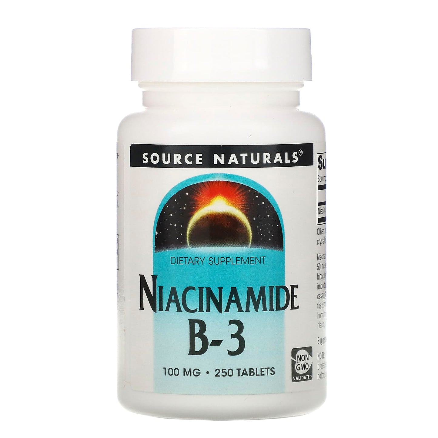 Source Naturals, Niacinamide B-3 100 mg, 250 Tablets UPC 021078005049 | Hilife Vitamins