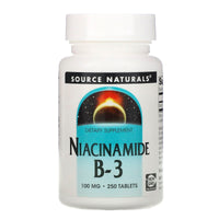 Source Naturals, Niacinamide B-3 100 mg, 250 Tablets UPC 021078005049 | Hilife Vitamins