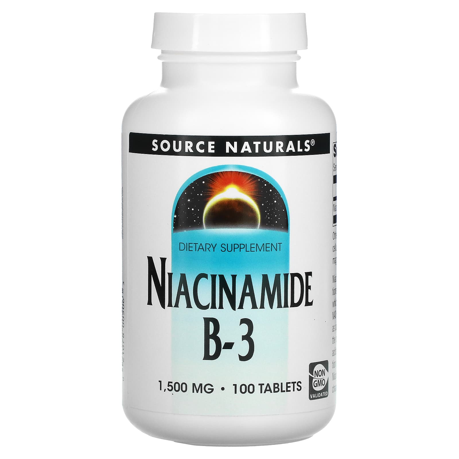 Source Naturals, Niacinamide B-3 1500 mg, 100 Tablets UPC 021078005063 | HiLife Vitamins