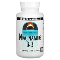 Source Naturals, Niacinamide B-3 1500 mg, 100 Tablets UPC 021078005063 | HiLife Vitamins