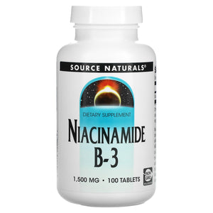 Source Naturals, Niacinamide B-3 1500 mg, 100 Tablets - 021078005063 | Hilife Vitamins