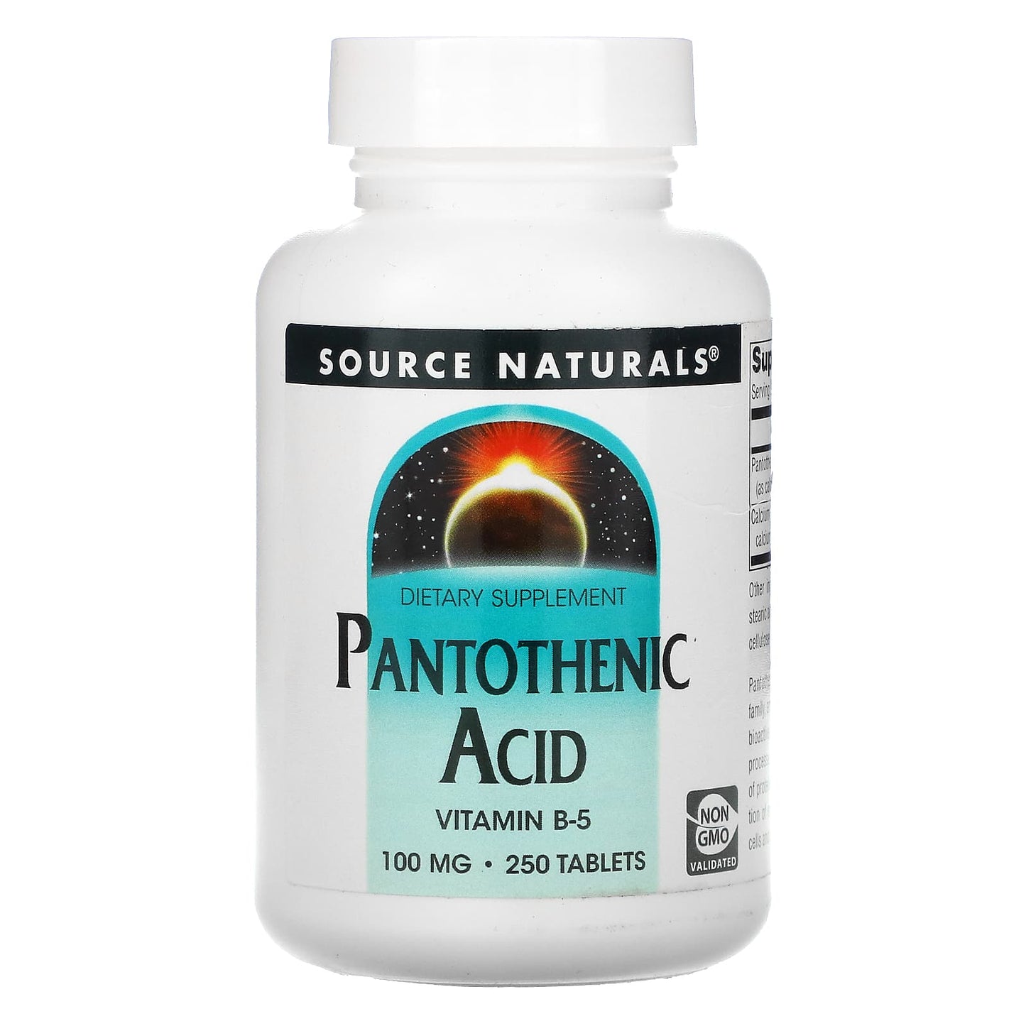 Source Naturals, Pantothenic Acid 100 mg, 250 Tablets UPC 021078005100 | Hilife Vitamins