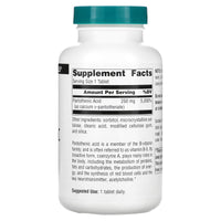 Source Naturals, Pantothenic Acid 250 mg, 250 Tablets UPC 021078005124 | Hilife Vitamins