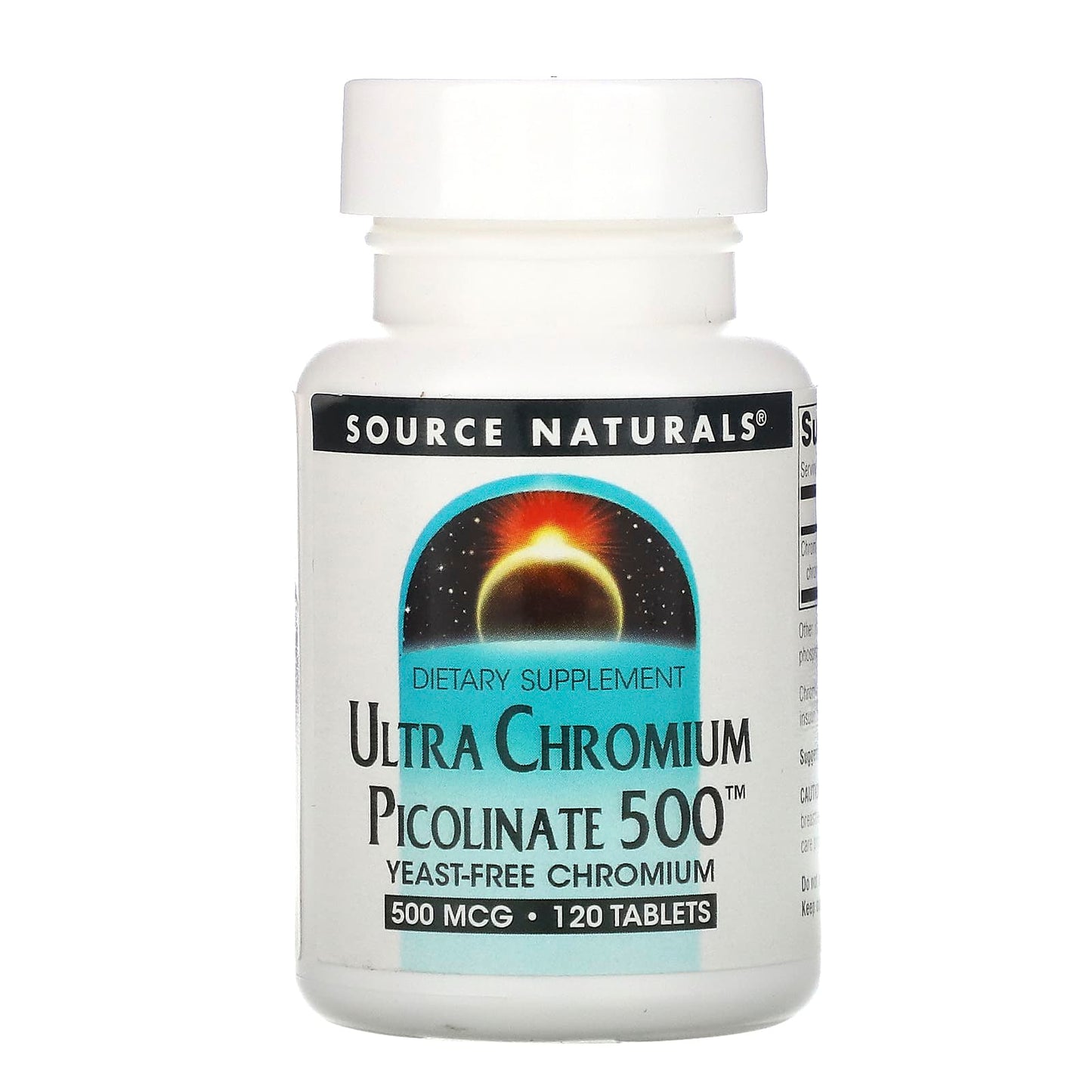 Source Naturals, Ultra Chromium Picolinate 500™ 500 mcg, 120 Tablets UPC 021078005162 | Hilife Vitamins