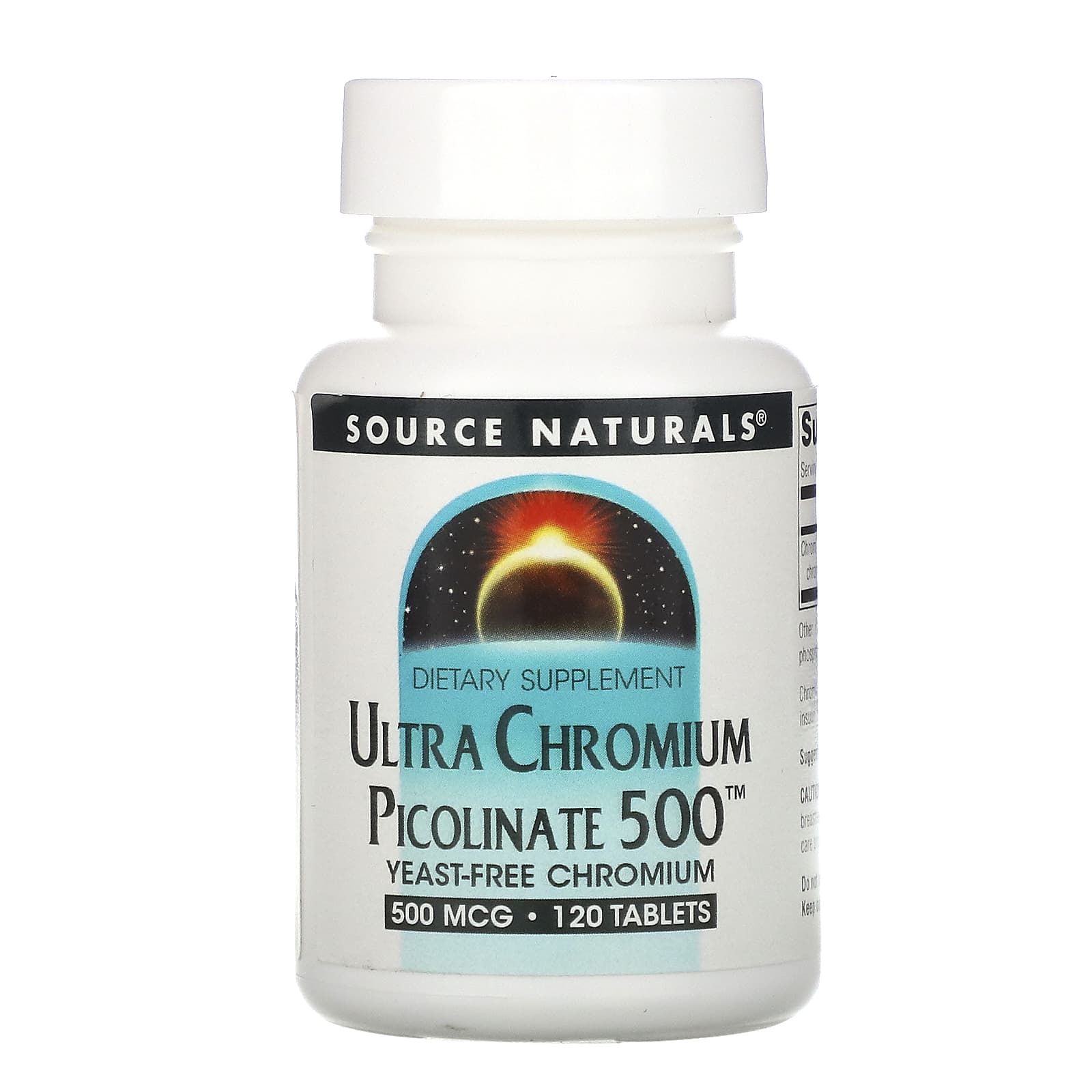 Source Naturals, Ultra Chromium Picolinate 500™ 500 mcg, 120 Tablets UPC 021078005162 | Hilife Vitamins