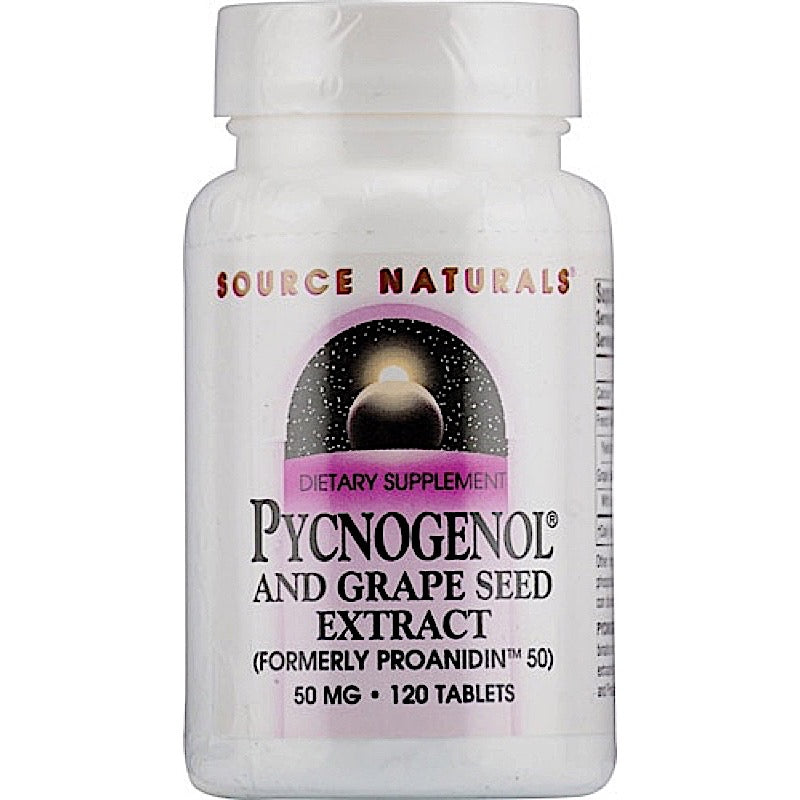 Source Naturals, Pycnogenol And Grape Seed Extract 50 mg, 120 Tablets UPC 021078005193 | Hilife Vitamins