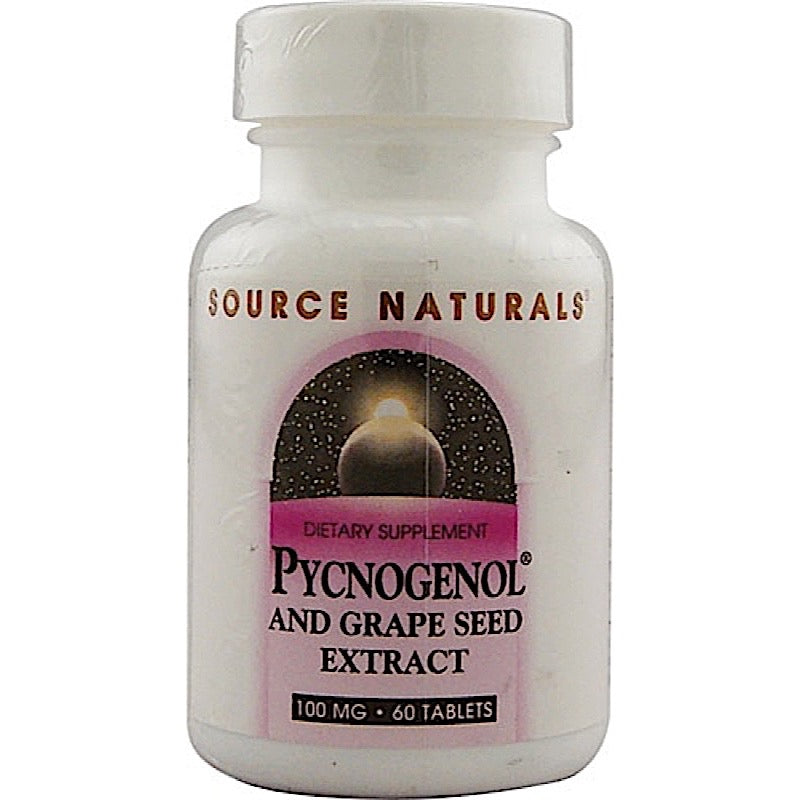 Source Naturals, Pycnogenol And Grape Seed Extract 100 mg, 60 Tablets UPC 021078005339 | Hilife Vitamins