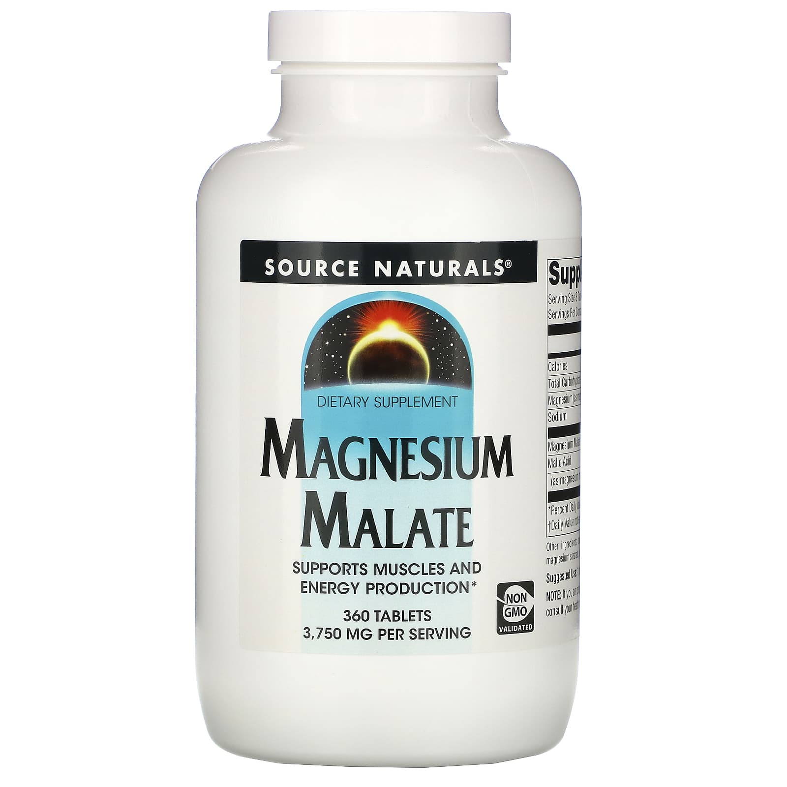 Source Naturals, Magnesium Malate, 3,750 mg, 360 Tablets UPC 021078005353 | HiLife Vitamins