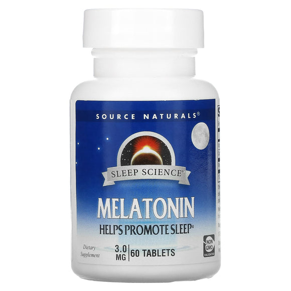 Source Naturals, Sleep Science Melatonin 3 mg, 60 Tablets - 021078005506 | Hilife Vitamins