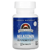 Source Naturals, Sleep Science Melatonin 3 mg, 60 Tablets - 021078005506 | Hilife Vitamins