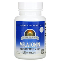 Source Naturals, Sleep Science® Melatonin 3 mg, 240 Tablets UPC 021078005520 | Hilife Vitamins
