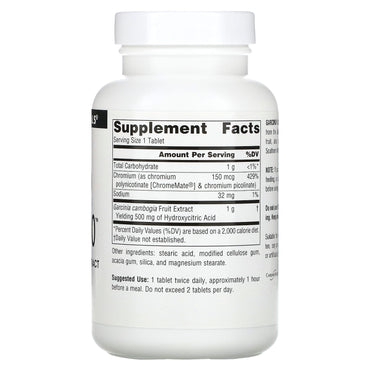 Source Naturals, Garcinia 1000™ 1000 mg, 90 Tablets UPC 021078005544 | Hilife Vitamins