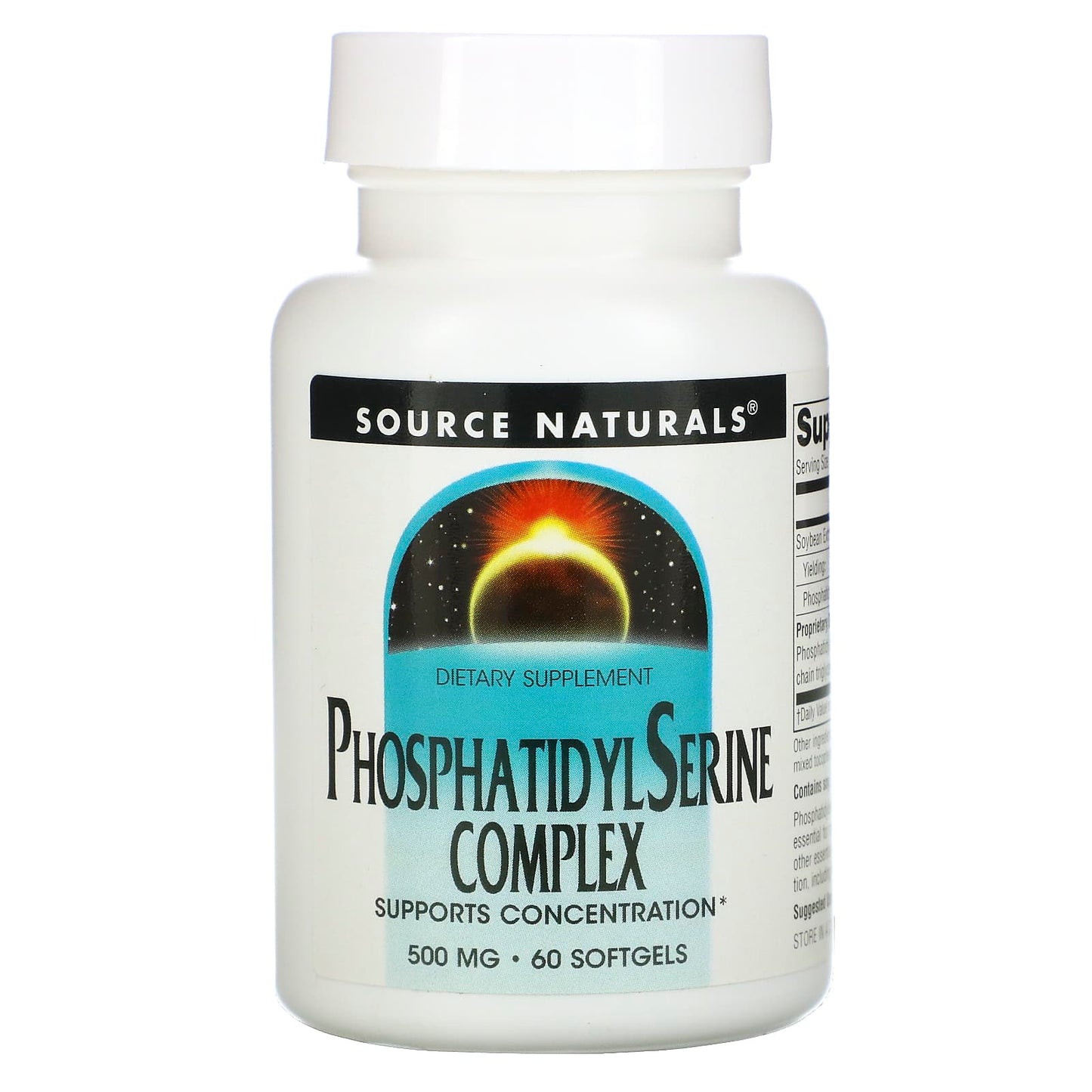 Source Naturals, Phosphatidyl Serine Complex Stabilized 500 mg, 60 Softgels UPC 021078005629 | Hilife Vitamins