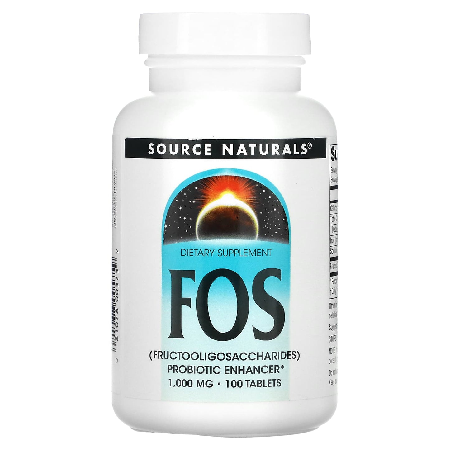 Source Naturals, FOS 1000 mg, 100 Tablets UPC 021078005759 | Hilife Vitamins