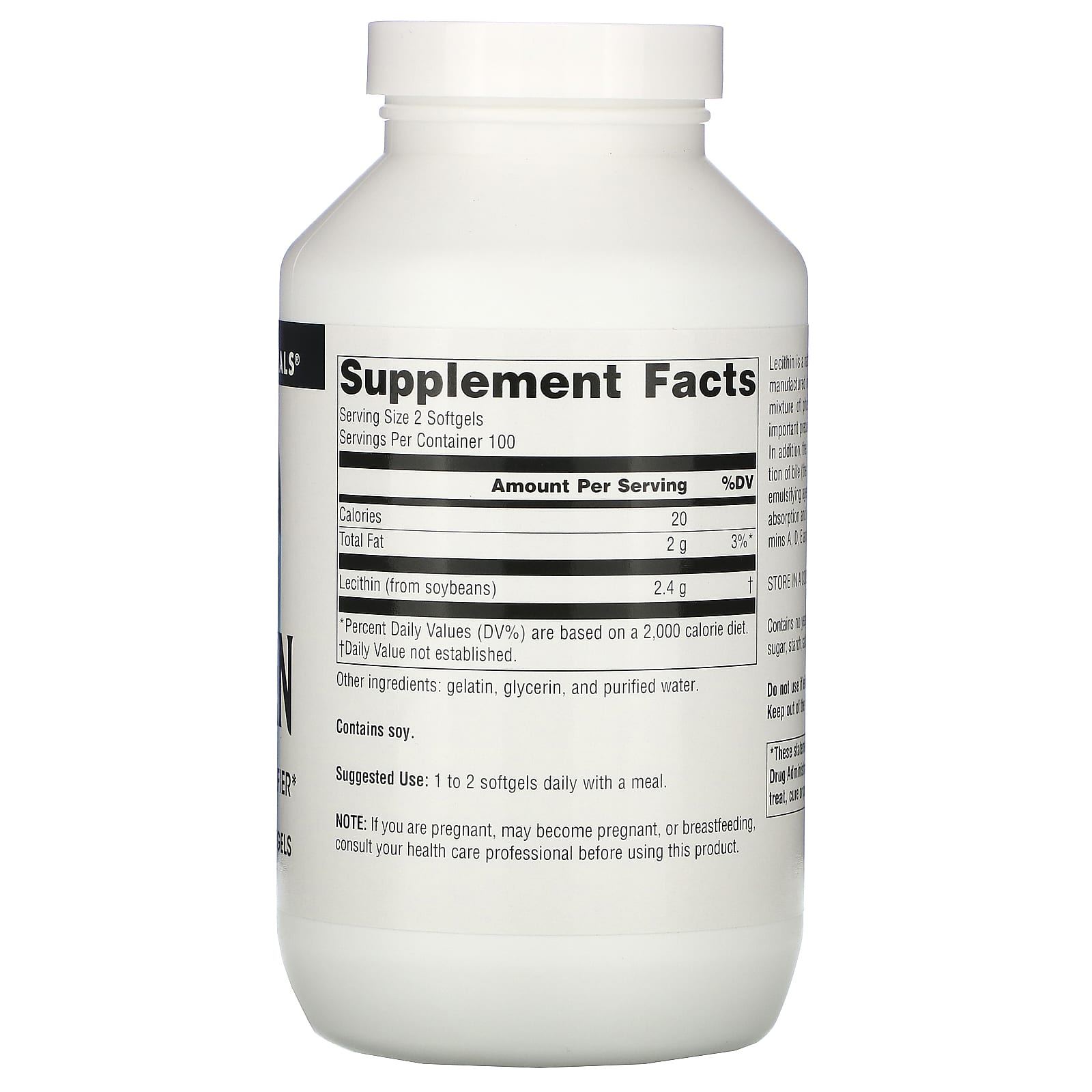 Source Naturals, Lecithin 1200 mg, 200 Softgels UPC 021078006176 | Hilife Vitamins