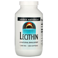 Source Naturals, Lecithin 1200 mg, 200 Softgels UPC 021078006176 | Hilife Vitamins