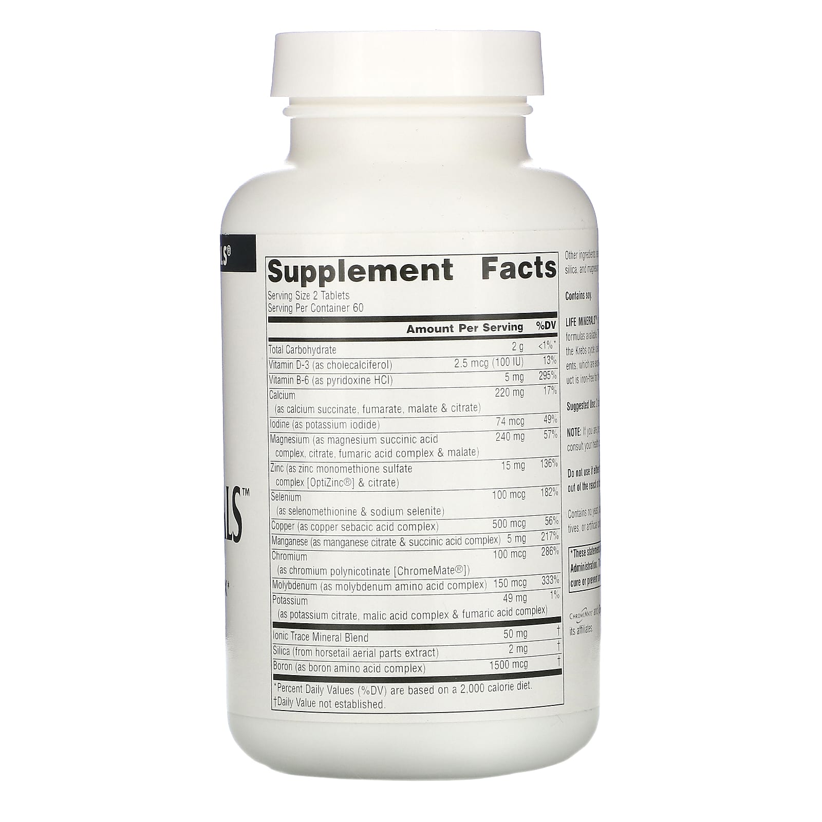 Source Naturals, Life Minerals™, High Bioactivity, No Iron, 120 Tablets UPC 021078006428 | HiLife Vitamins